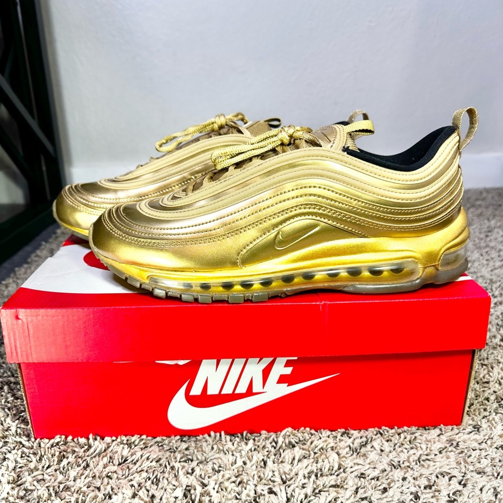 Nike Air Max 97 Metallic Gold Menβs Size 9 CT4556-700 Sneakersβ OG Box 2020